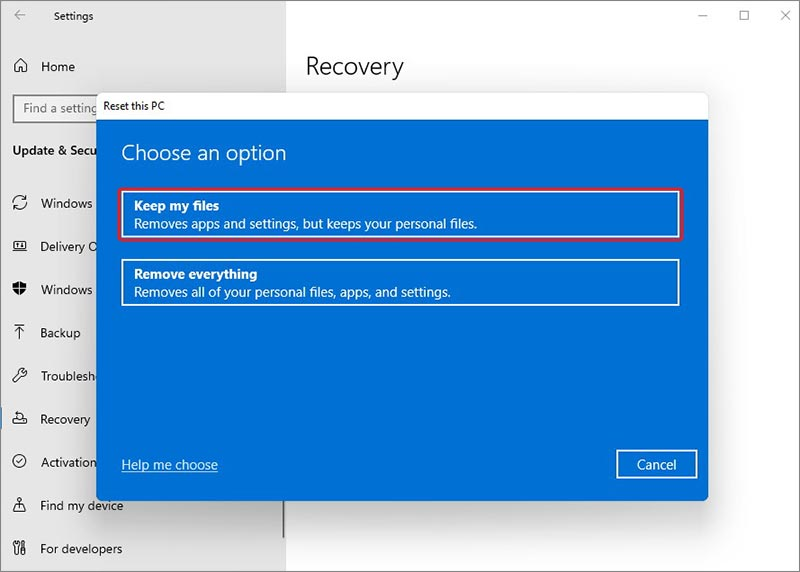 Reset Windows 11 PC