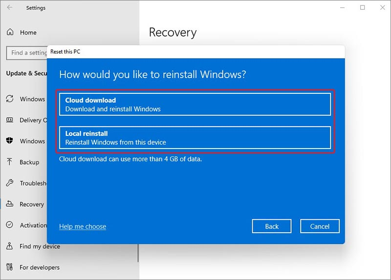 Reset Windows 11 PC